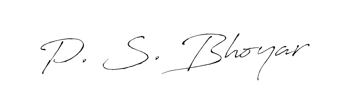 if you are searching for the best signature style for your name P. S. Bhoyar. so please give up your signature search. here we have designed multiple signature styles  using Antro_Vectra. P. S. Bhoyar signature style 6 images and pictures png