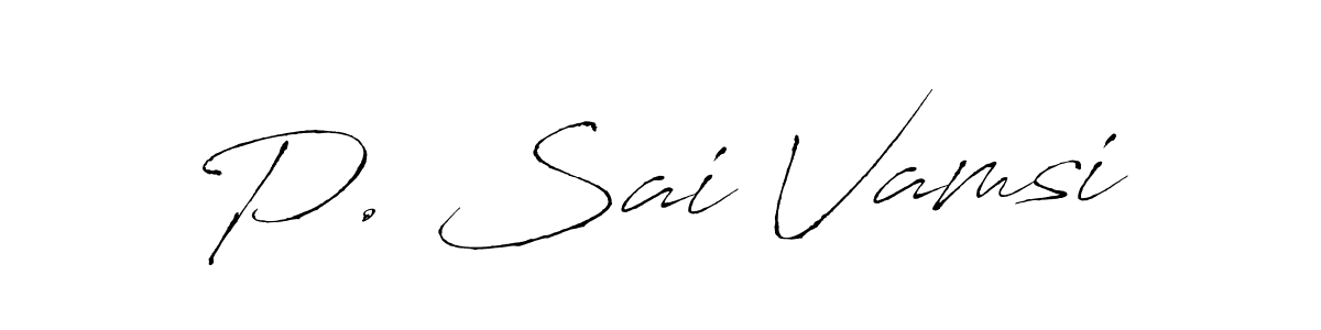 Design your own signature with our free online signature maker. With this signature software, you can create a handwritten (Antro_Vectra) signature for name P. Sai Vamsi. P. Sai Vamsi signature style 6 images and pictures png