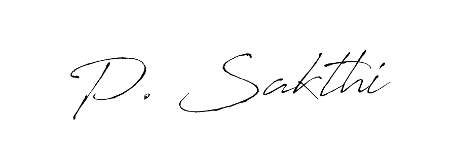 You can use this online signature creator to create a handwritten signature for the name P. Sakthi. This is the best online autograph maker. P. Sakthi signature style 6 images and pictures png