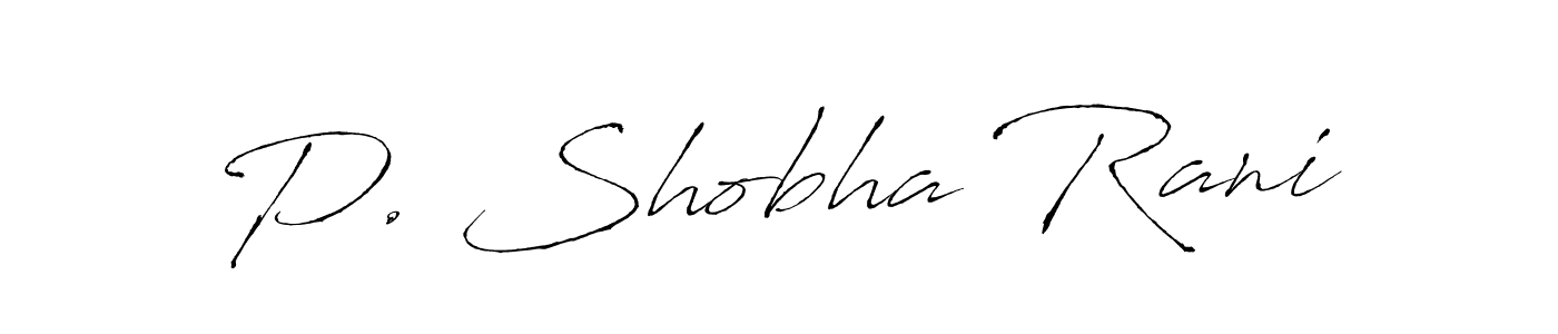 Use a signature maker to create a handwritten signature online. With this signature software, you can design (Antro_Vectra) your own signature for name P. Shobha Rani. P. Shobha Rani signature style 6 images and pictures png