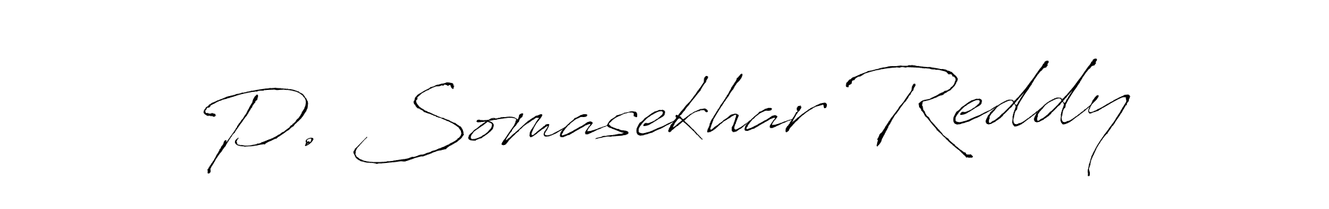 The best way (Antro_Vectra) to make a short signature is to pick only two or three words in your name. The name P. Somasekhar Reddy include a total of six letters. For converting this name. P. Somasekhar Reddy signature style 6 images and pictures png