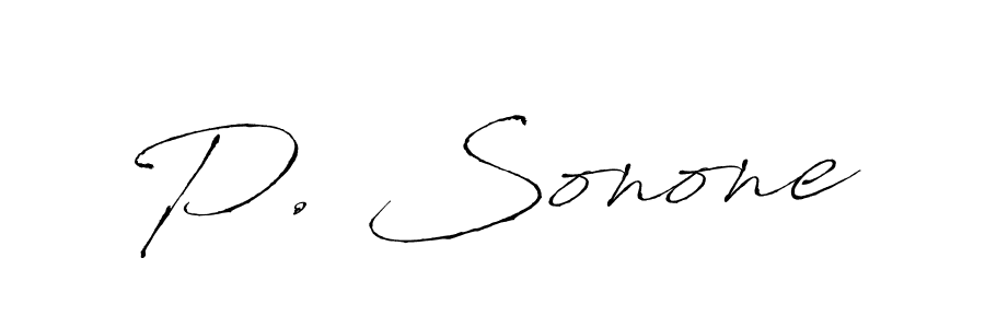 Use a signature maker to create a handwritten signature online. With this signature software, you can design (Antro_Vectra) your own signature for name P. Sonone. P. Sonone signature style 6 images and pictures png