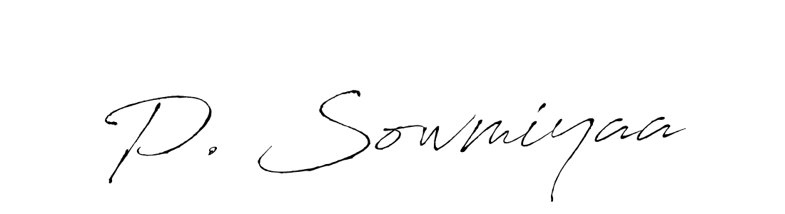 P. Sowmiyaa stylish signature style. Best Handwritten Sign (Antro_Vectra) for my name. Handwritten Signature Collection Ideas for my name P. Sowmiyaa. P. Sowmiyaa signature style 6 images and pictures png