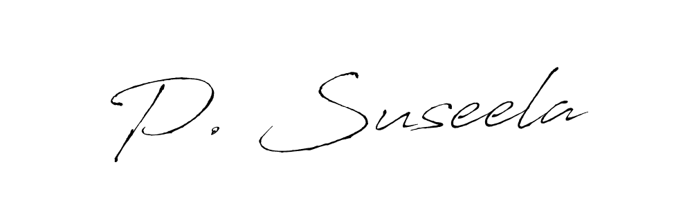 The best way (Antro_Vectra) to make a short signature is to pick only two or three words in your name. The name P. Suseela include a total of six letters. For converting this name. P. Suseela signature style 6 images and pictures png