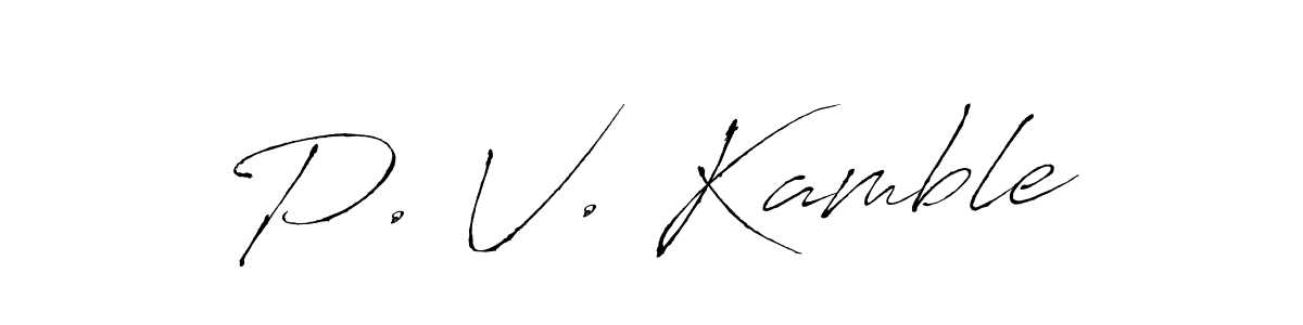 Create a beautiful signature design for name P. V. Kamble. With this signature (Antro_Vectra) fonts, you can make a handwritten signature for free. P. V. Kamble signature style 6 images and pictures png