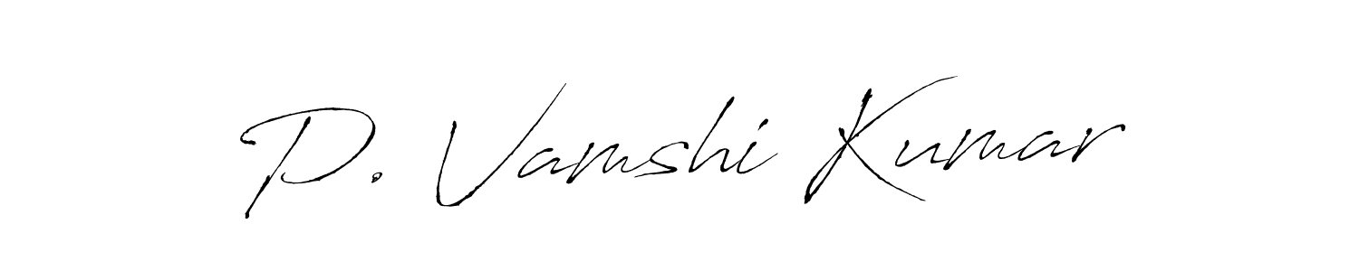 Make a beautiful signature design for name P. Vamshi Kumar. With this signature (Antro_Vectra) style, you can create a handwritten signature for free. P. Vamshi Kumar signature style 6 images and pictures png