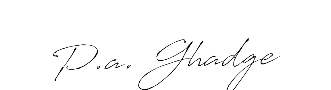 Design your own signature with our free online signature maker. With this signature software, you can create a handwritten (Antro_Vectra) signature for name P.a. Ghadge. P.a. Ghadge signature style 6 images and pictures png