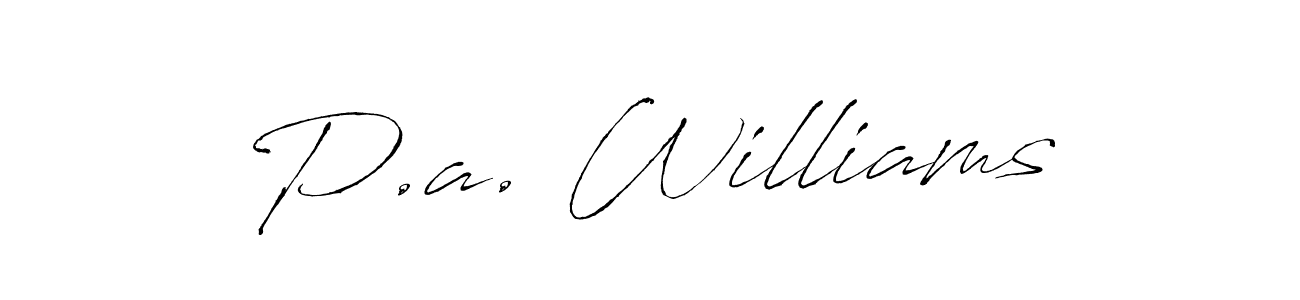 Create a beautiful signature design for name P.a. Williams. With this signature (Antro_Vectra) fonts, you can make a handwritten signature for free. P.a. Williams signature style 6 images and pictures png