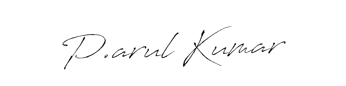 How to make P.arul Kumar name signature. Use Antro_Vectra style for creating short signs online. This is the latest handwritten sign. P.arul Kumar signature style 6 images and pictures png