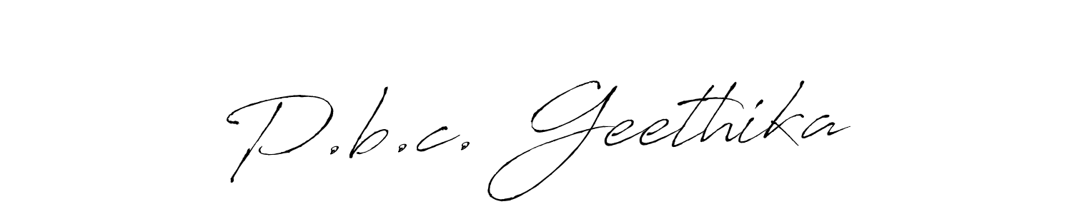 You should practise on your own different ways (Antro_Vectra) to write your name (P.b.c. Geethika) in signature. don't let someone else do it for you. P.b.c. Geethika signature style 6 images and pictures png