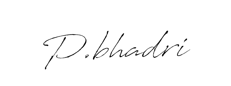 Also we have P.bhadri name is the best signature style. Create professional handwritten signature collection using Antro_Vectra autograph style. P.bhadri signature style 6 images and pictures png