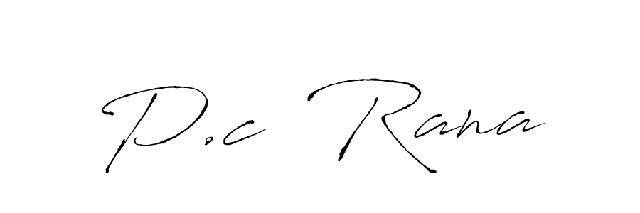 Create a beautiful signature design for name P.c  Rana. With this signature (Antro_Vectra) fonts, you can make a handwritten signature for free. P.c  Rana signature style 6 images and pictures png