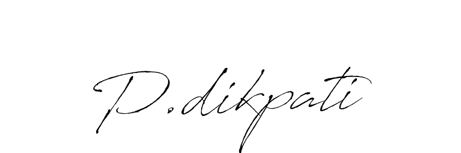 if you are searching for the best signature style for your name P.dikpati. so please give up your signature search. here we have designed multiple signature styles  using Antro_Vectra. P.dikpati signature style 6 images and pictures png