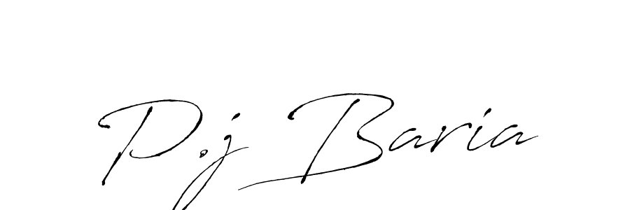 Create a beautiful signature design for name P.j Baria. With this signature (Antro_Vectra) fonts, you can make a handwritten signature for free. P.j Baria signature style 6 images and pictures png