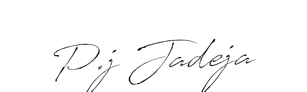 How to make P.j Jadeja name signature. Use Antro_Vectra style for creating short signs online. This is the latest handwritten sign. P.j Jadeja signature style 6 images and pictures png