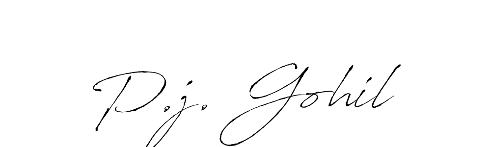 Also You can easily find your signature by using the search form. We will create P.j. Gohil name handwritten signature images for you free of cost using Antro_Vectra sign style. P.j. Gohil signature style 6 images and pictures png