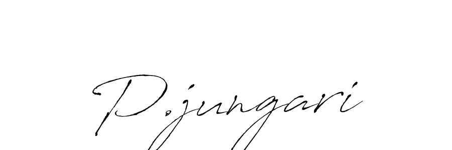 Make a beautiful signature design for name P.jungari. With this signature (Antro_Vectra) style, you can create a handwritten signature for free. P.jungari signature style 6 images and pictures png