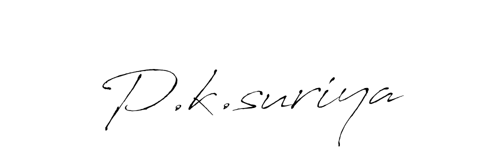 You should practise on your own different ways (Antro_Vectra) to write your name (P.k.suriya) in signature. don't let someone else do it for you. P.k.suriya signature style 6 images and pictures png