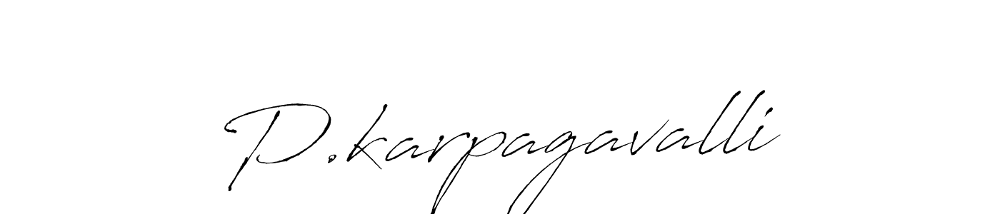The best way (Antro_Vectra) to make a short signature is to pick only two or three words in your name. The name P.karpagavalli include a total of six letters. For converting this name. P.karpagavalli signature style 6 images and pictures png