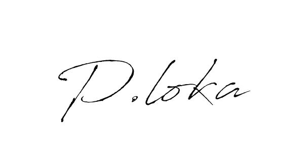 How to make P.loka name signature. Use Antro_Vectra style for creating short signs online. This is the latest handwritten sign. P.loka signature style 6 images and pictures png