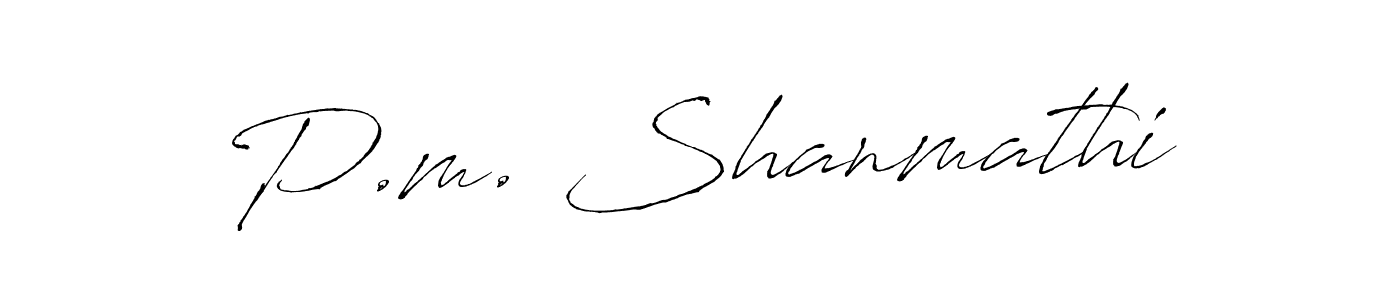 Use a signature maker to create a handwritten signature online. With this signature software, you can design (Antro_Vectra) your own signature for name P.m. Shanmathi. P.m. Shanmathi signature style 6 images and pictures png