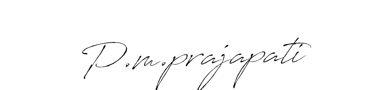 Create a beautiful signature design for name P.m.prajapati. With this signature (Antro_Vectra) fonts, you can make a handwritten signature for free. P.m.prajapati signature style 6 images and pictures png