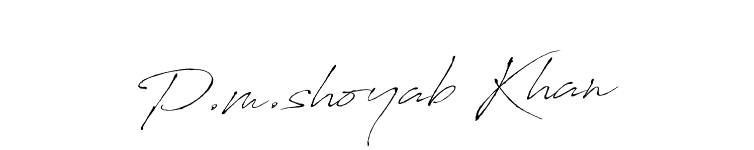 Similarly Antro_Vectra is the best handwritten signature design. Signature creator online .You can use it as an online autograph creator for name P.m.shoyab Khan. P.m.shoyab Khan signature style 6 images and pictures png