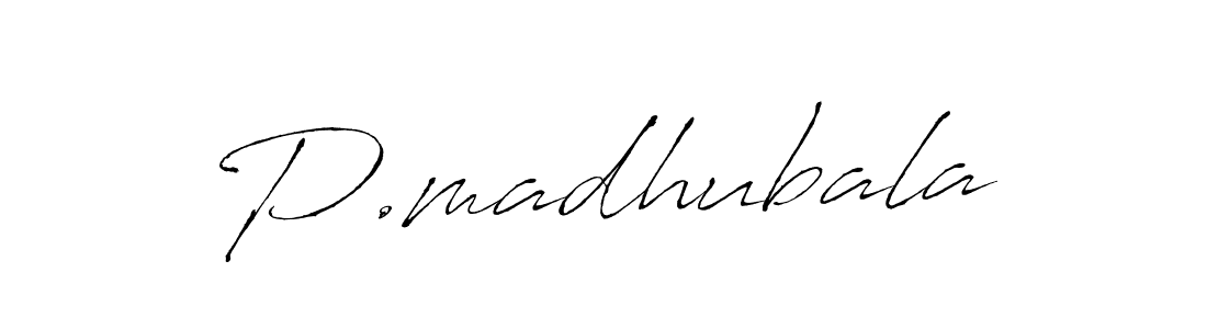 Make a beautiful signature design for name P.madhubala. With this signature (Antro_Vectra) style, you can create a handwritten signature for free. P.madhubala signature style 6 images and pictures png