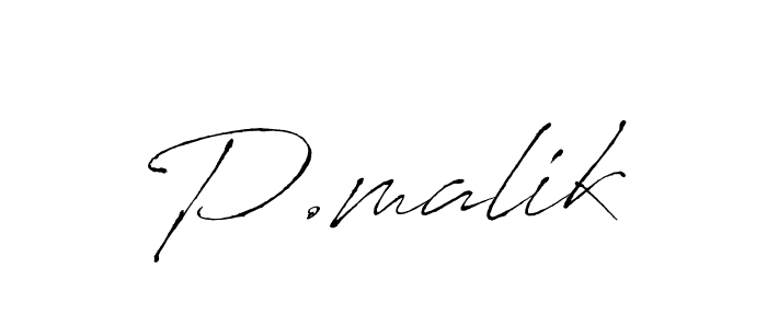 Create a beautiful signature design for name P.malik. With this signature (Antro_Vectra) fonts, you can make a handwritten signature for free. P.malik signature style 6 images and pictures png