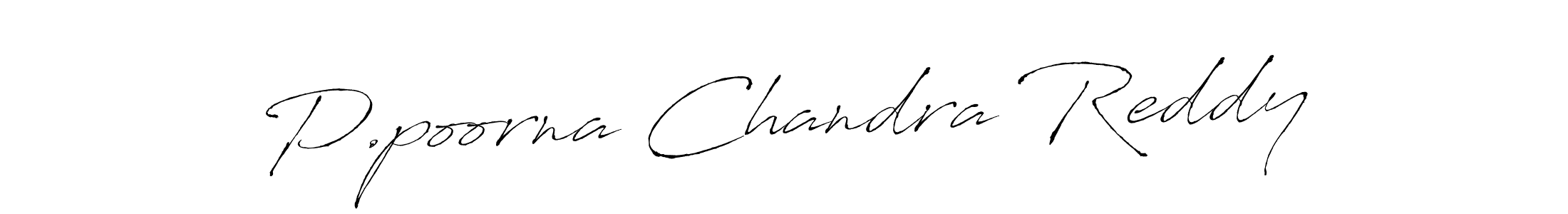 Create a beautiful signature design for name P.poorna Chandra Reddy. With this signature (Antro_Vectra) fonts, you can make a handwritten signature for free. P.poorna Chandra Reddy signature style 6 images and pictures png