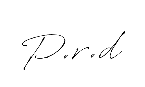 Make a beautiful signature design for name P.r.d. With this signature (Antro_Vectra) style, you can create a handwritten signature for free. P.r.d signature style 6 images and pictures png