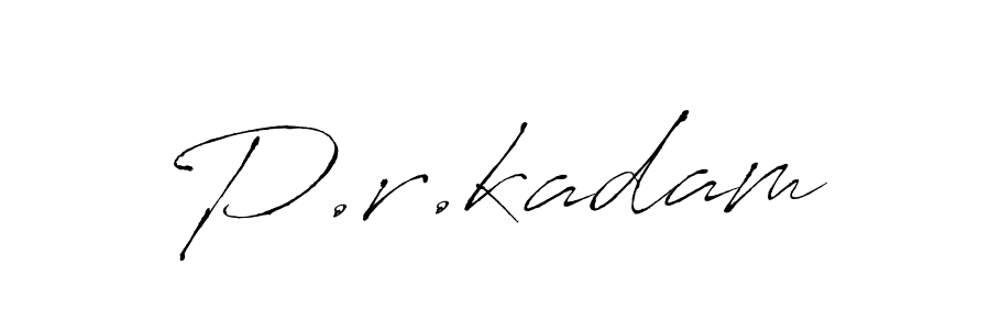 How to make P.r.kadam name signature. Use Antro_Vectra style for creating short signs online. This is the latest handwritten sign. P.r.kadam signature style 6 images and pictures png