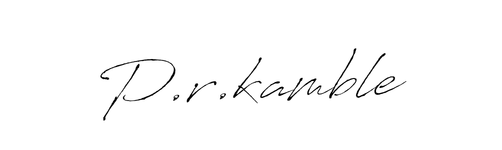 How to make P.r.kamble name signature. Use Antro_Vectra style for creating short signs online. This is the latest handwritten sign. P.r.kamble signature style 6 images and pictures png