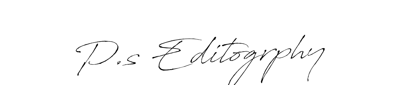 How to make P.s Editogrphy name signature. Use Antro_Vectra style for creating short signs online. This is the latest handwritten sign. P.s Editogrphy signature style 6 images and pictures png