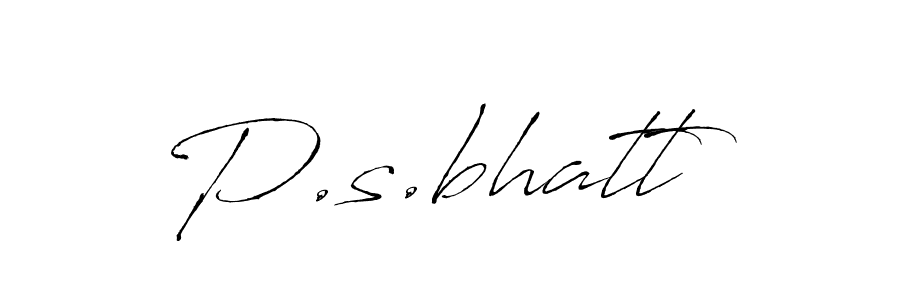 How to make P.s.bhatt signature? Antro_Vectra is a professional autograph style. Create handwritten signature for P.s.bhatt name. P.s.bhatt signature style 6 images and pictures png