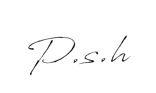 The best way (Antro_Vectra) to make a short signature is to pick only two or three words in your name. The name P.s.h include a total of six letters. For converting this name. P.s.h signature style 6 images and pictures png