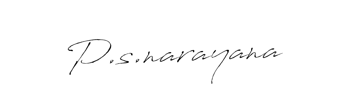 How to make P.s.narayana name signature. Use Antro_Vectra style for creating short signs online. This is the latest handwritten sign. P.s.narayana signature style 6 images and pictures png