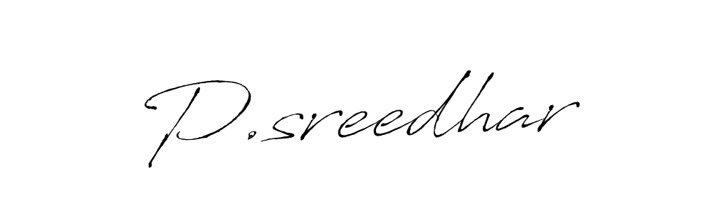 The best way (Antro_Vectra) to make a short signature is to pick only two or three words in your name. The name P.sreedhar include a total of six letters. For converting this name. P.sreedhar signature style 6 images and pictures png