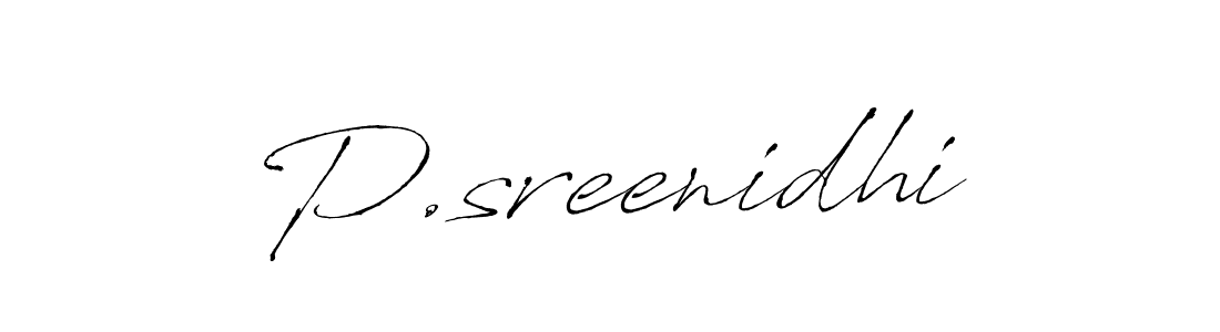 Make a beautiful signature design for name P.sreenidhi. With this signature (Antro_Vectra) style, you can create a handwritten signature for free. P.sreenidhi signature style 6 images and pictures png