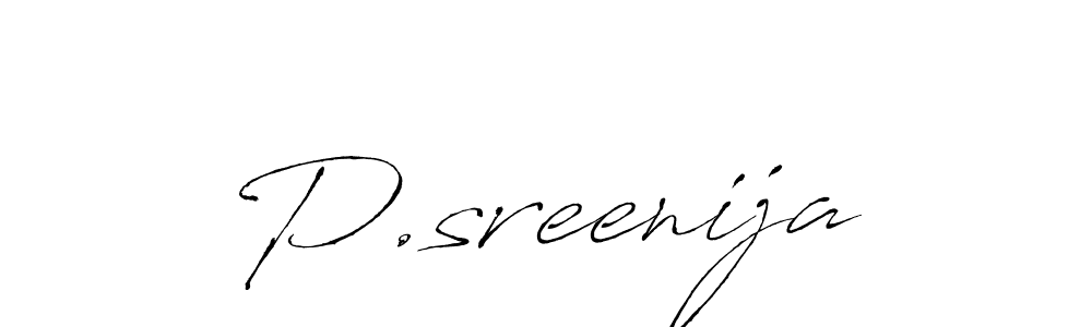 Use a signature maker to create a handwritten signature online. With this signature software, you can design (Antro_Vectra) your own signature for name P.sreenija. P.sreenija signature style 6 images and pictures png