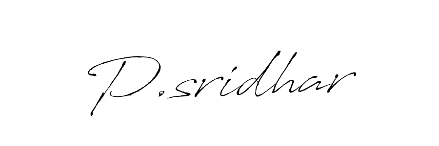 P.sridhar stylish signature style. Best Handwritten Sign (Antro_Vectra) for my name. Handwritten Signature Collection Ideas for my name P.sridhar. P.sridhar signature style 6 images and pictures png