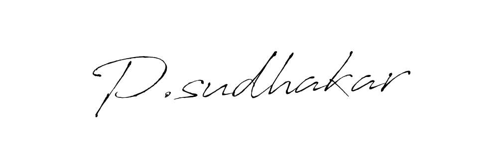 Make a beautiful signature design for name P.sudhakar. With this signature (Antro_Vectra) style, you can create a handwritten signature for free. P.sudhakar signature style 6 images and pictures png