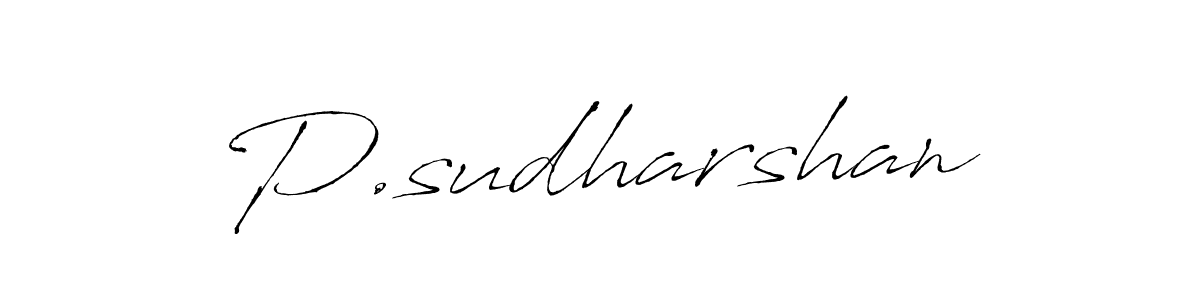 if you are searching for the best signature style for your name P.sudharshan. so please give up your signature search. here we have designed multiple signature styles  using Antro_Vectra. P.sudharshan signature style 6 images and pictures png