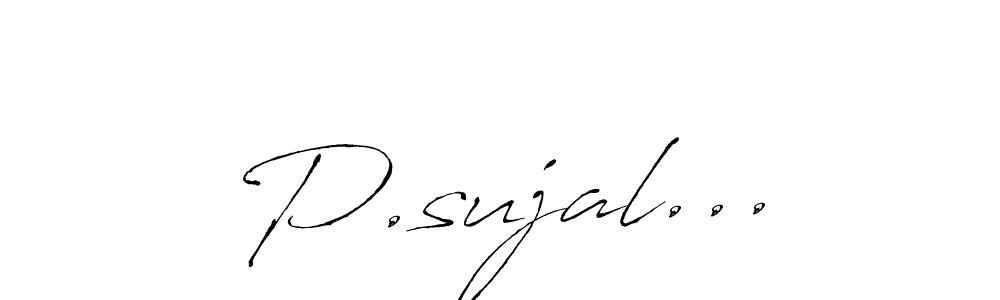 Use a signature maker to create a handwritten signature online. With this signature software, you can design (Antro_Vectra) your own signature for name P.sujal.... P.sujal... signature style 6 images and pictures png