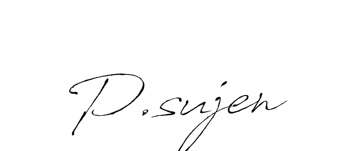 Use a signature maker to create a handwritten signature online. With this signature software, you can design (Antro_Vectra) your own signature for name P.sujen. P.sujen signature style 6 images and pictures png