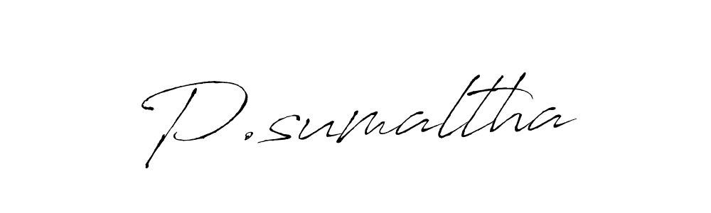 Make a beautiful signature design for name P.sumaltha. With this signature (Antro_Vectra) style, you can create a handwritten signature for free. P.sumaltha signature style 6 images and pictures png