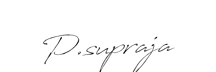 if you are searching for the best signature style for your name P.supraja. so please give up your signature search. here we have designed multiple signature styles  using Antro_Vectra. P.supraja signature style 6 images and pictures png