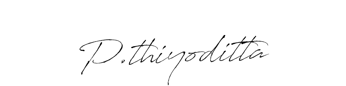 The best way (Antro_Vectra) to make a short signature is to pick only two or three words in your name. The name P.thiyoditta include a total of six letters. For converting this name. P.thiyoditta signature style 6 images and pictures png