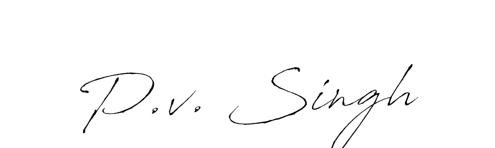 How to make P.v. Singh name signature. Use Antro_Vectra style for creating short signs online. This is the latest handwritten sign. P.v. Singh signature style 6 images and pictures png