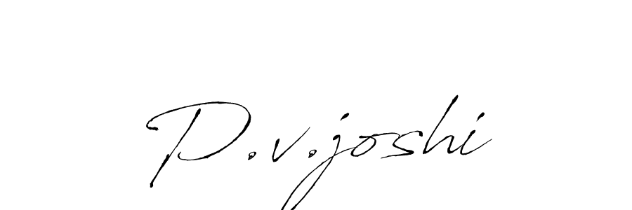 P.v.joshi stylish signature style. Best Handwritten Sign (Antro_Vectra) for my name. Handwritten Signature Collection Ideas for my name P.v.joshi. P.v.joshi signature style 6 images and pictures png